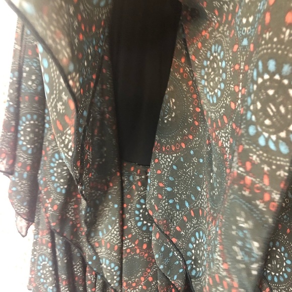 Free People Layered Gypsy Georgette Skirt Sz S 4-6 Paisley Asymmetric Chiffon - Picture 5 of 7